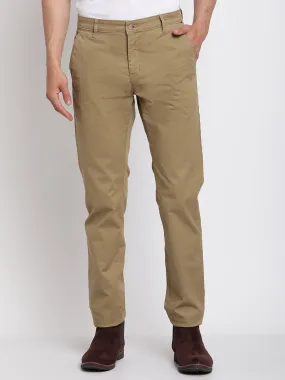 Men's Casual Flat front Khaki  Trousers