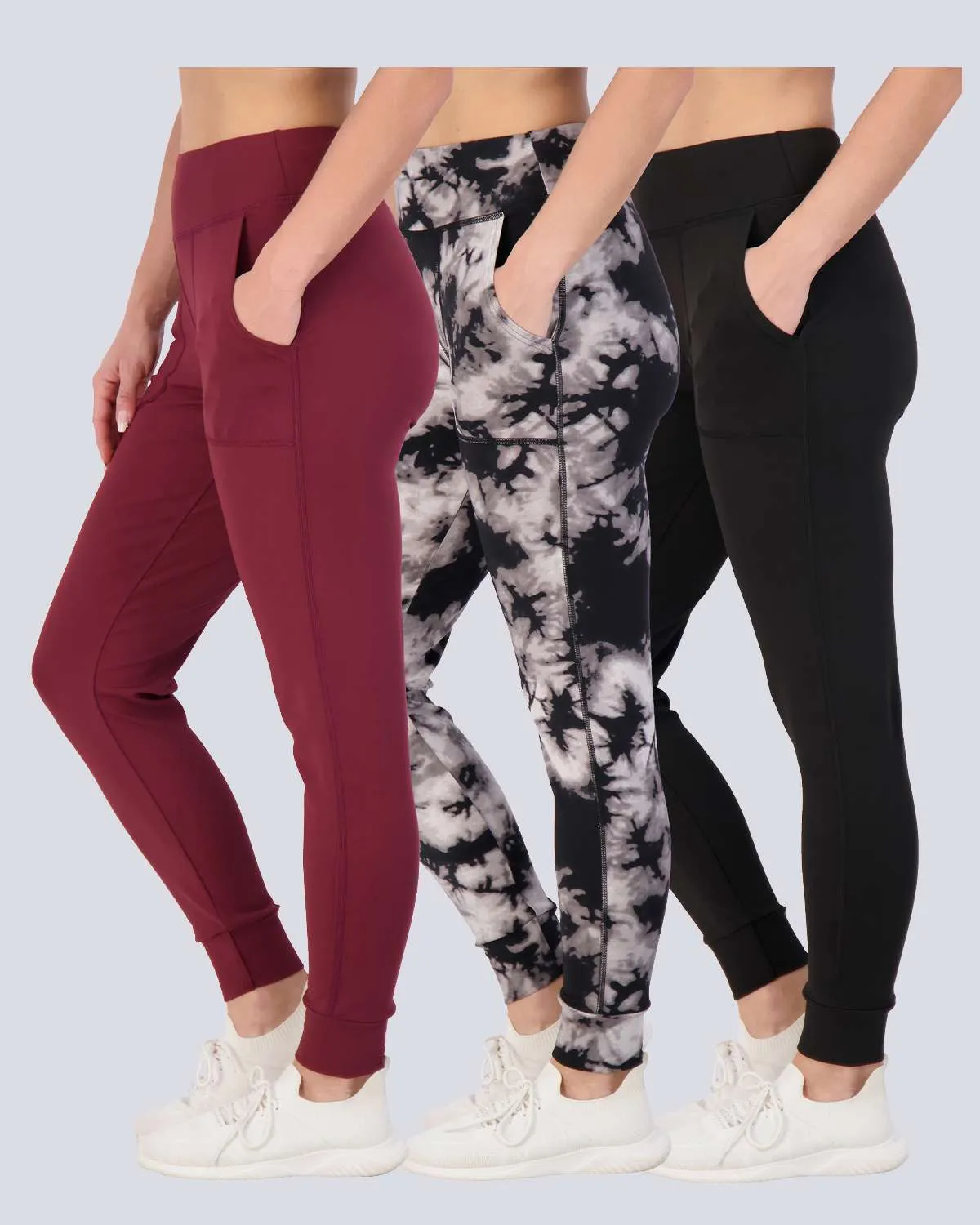 3 Pack: Women's Joggers with Pockets (Available in Plus Size)