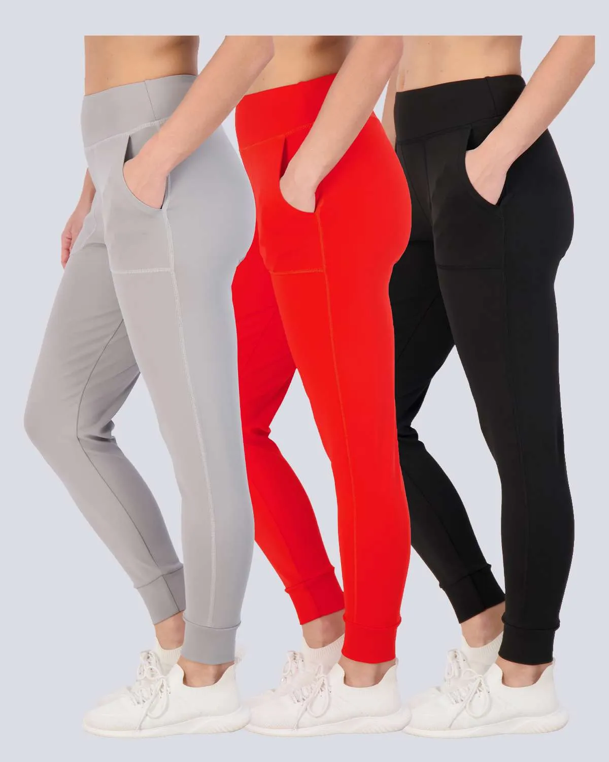 3 Pack: Women's Joggers with Pockets (Available in Plus Size)