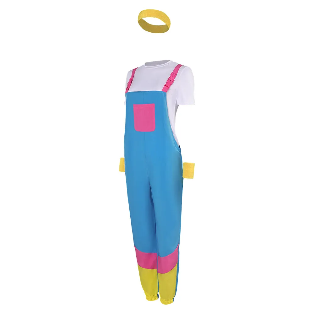 80s woman overall Cosplay Costume Outfits Halloween Carnival Suit