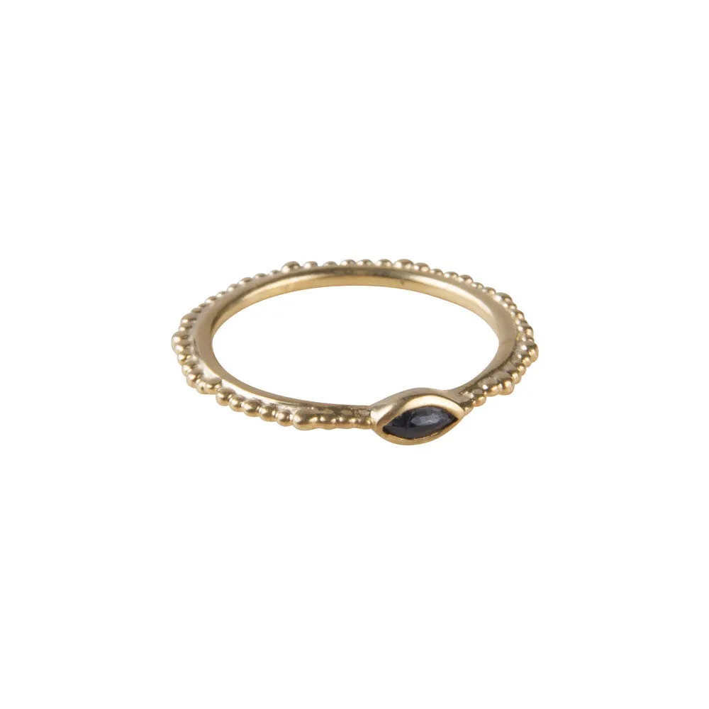 BLUE SAPPHIRE CROWN STACKER RING