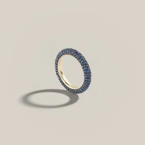 Blue Sapphire Pavé Eternity Ring