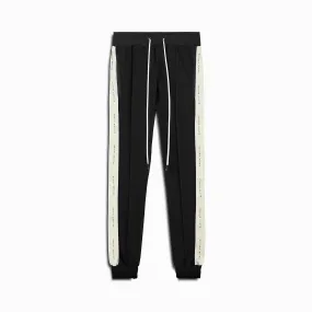 classic slim track pant / black   ivory