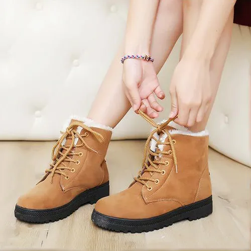 Fashion warm snow boots 2017 heels winter boots new arrival women ankle boots women shoes