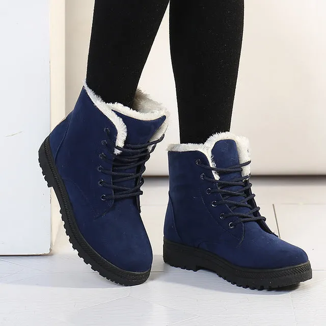 Fashion warm snow boots 2017 heels winter boots new arrival women ankle boots women shoes