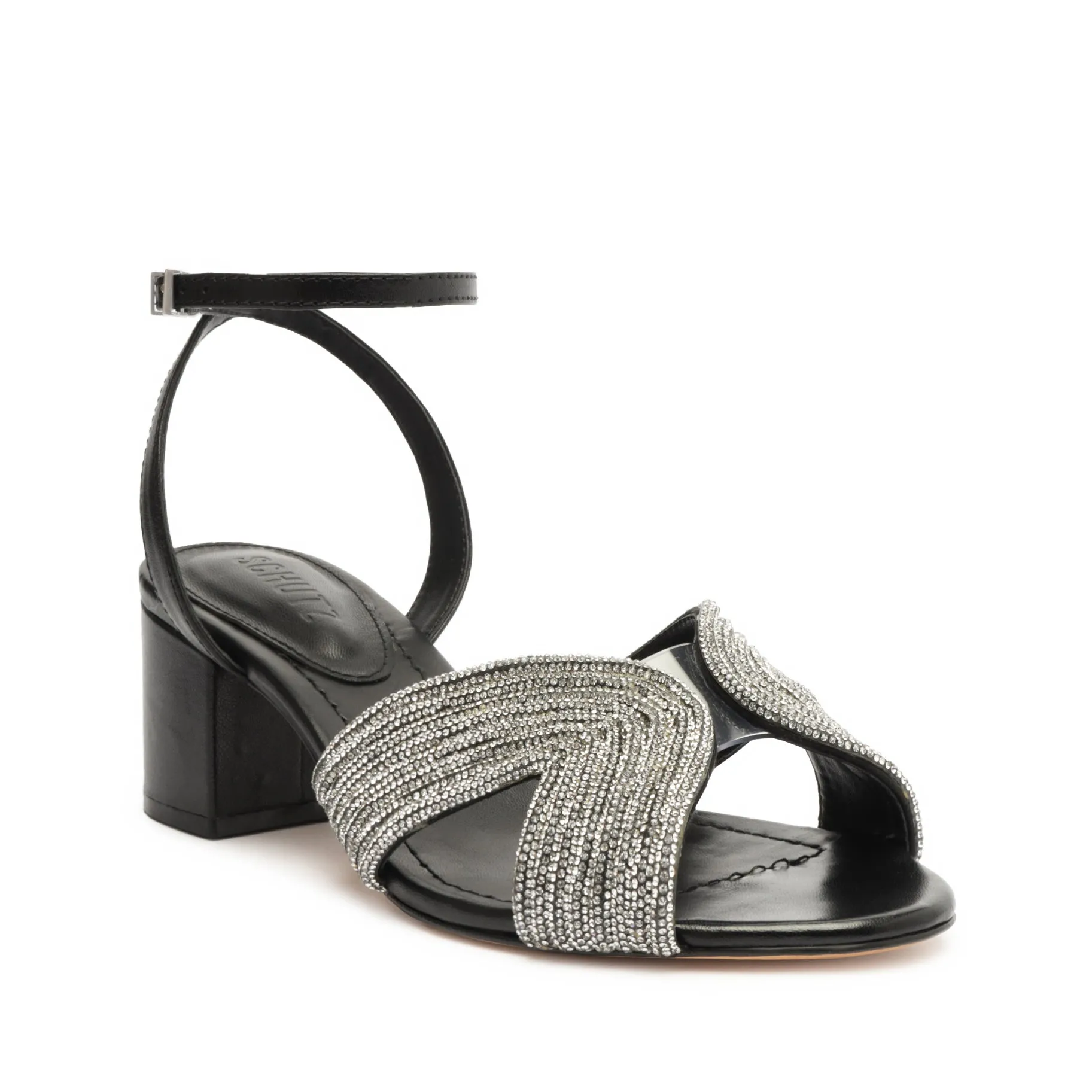 Hattie Mid Block Leather Sandal