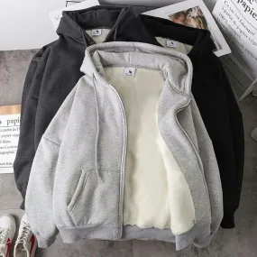 Hooded Hiphop Sweatshirt with Zipper