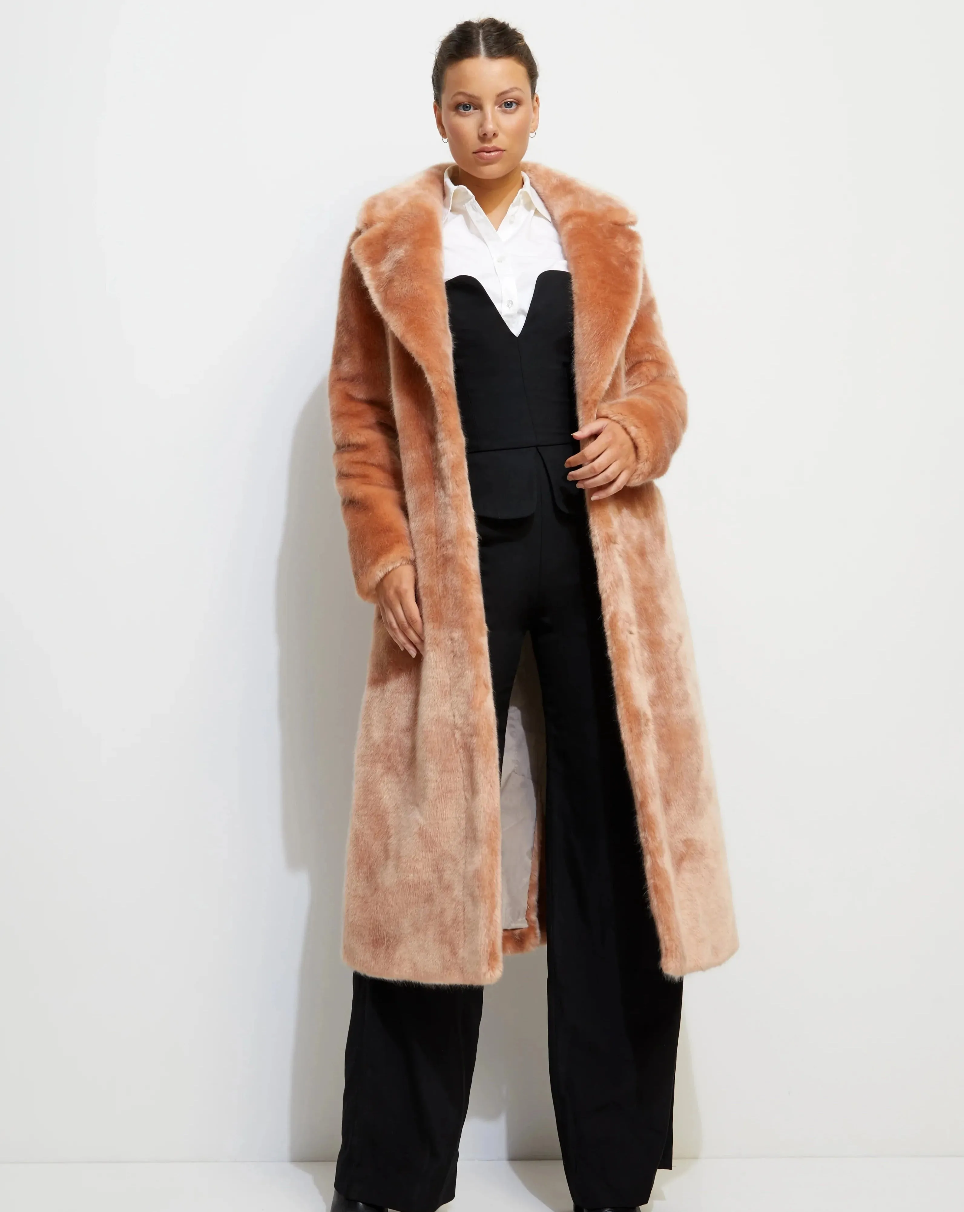 Long Mac Coat | Dusty Peach