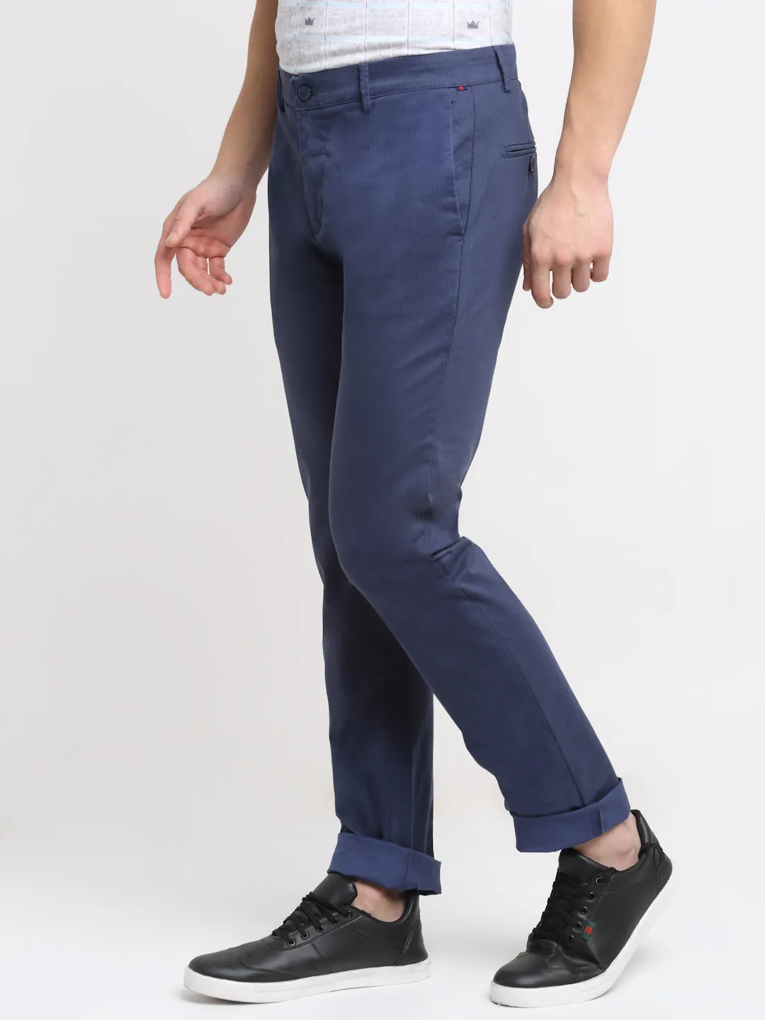 Men's Casual Flat front Light Blue  Trousers