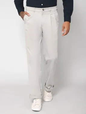 Men's Casual Pleated front Stone Grey  Trousers