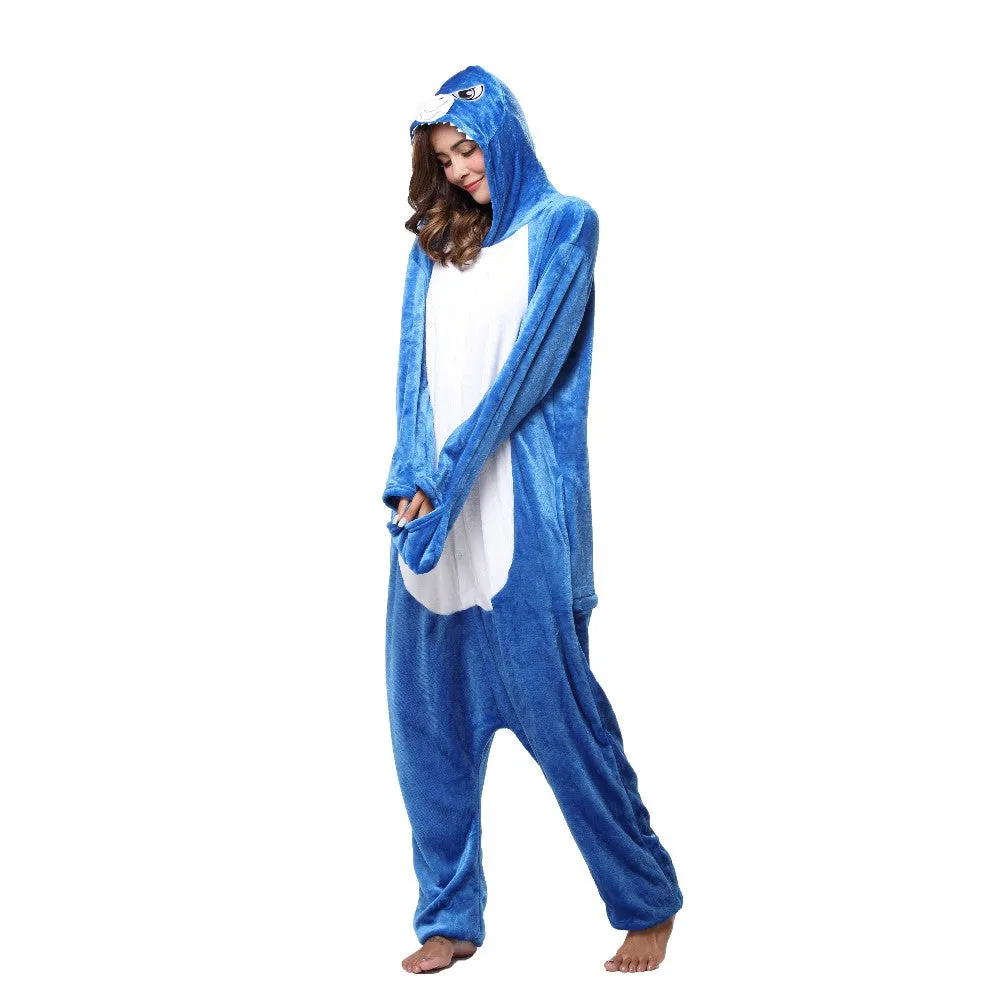 Navy Blue Shark Adult Onesie