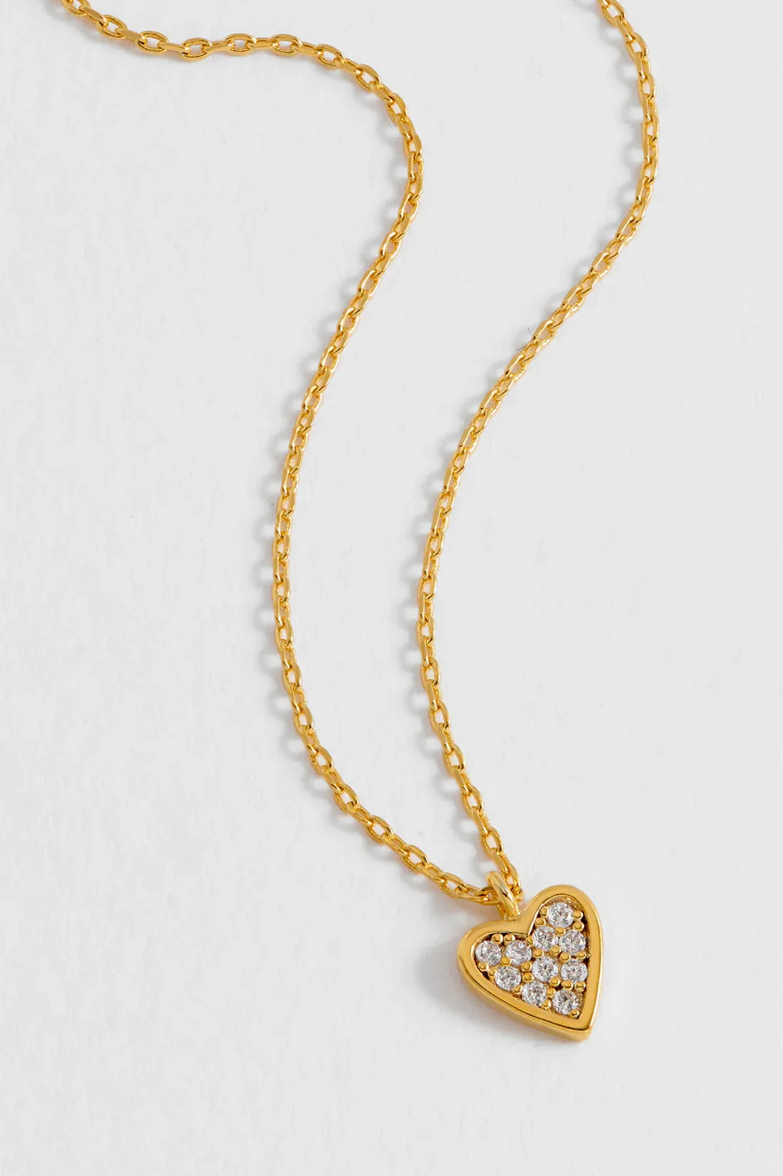 Pave Mini Heart Necklace (233410389) Gold Plated