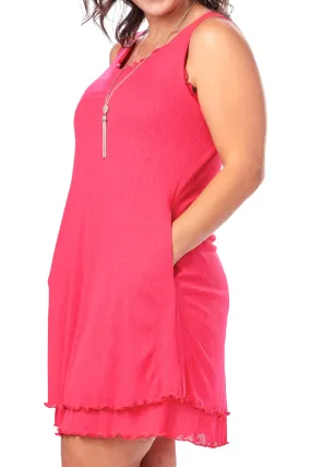 Rapz Pocketed Layered Dress, Pink (4371)