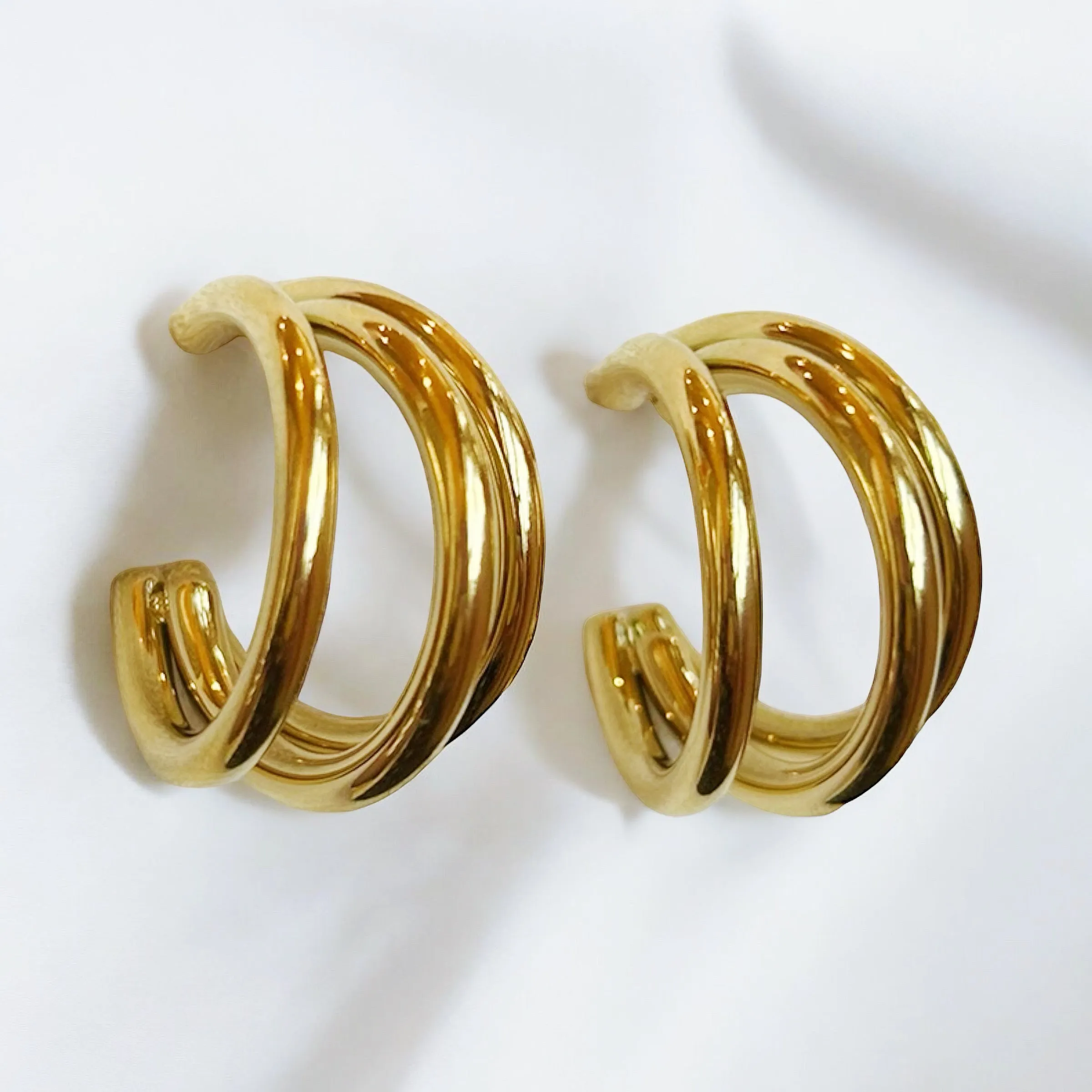 Triple Hoop Elegant Earrings