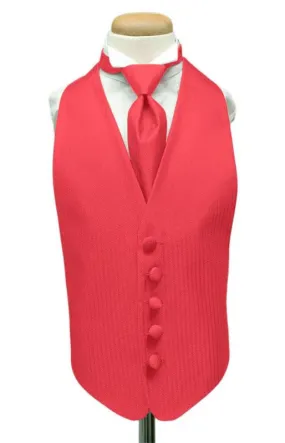 Watermelon Herringbone Kids Tuxedo Vest