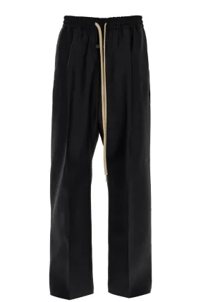 WIDE WOOL AND SILK TROUSERS