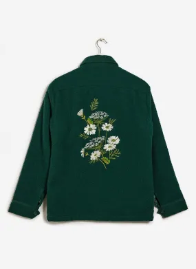 Wildflower Embroidered Blanket Overshirt | Casentino Wool | Forest