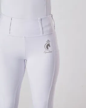 WINTER Competition Full Seat Riding Leggings / Tights- NO GRIP WHITE